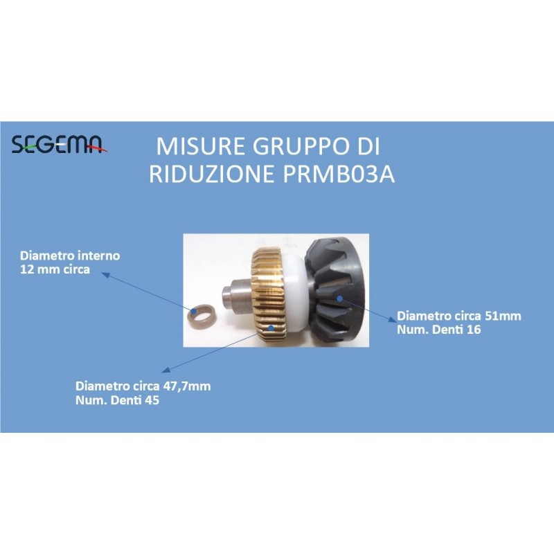 PRMB03A - Gruppo ingranaggio riduzione operatore MOBY