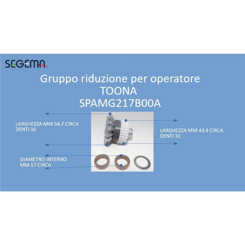 Reduction unit for operator TOONA TO4005/6/15 TO5015/16 TO560