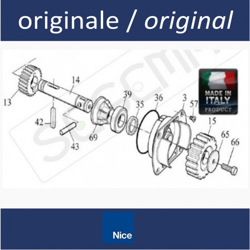 Complete reduction kit with pinion for RO1000