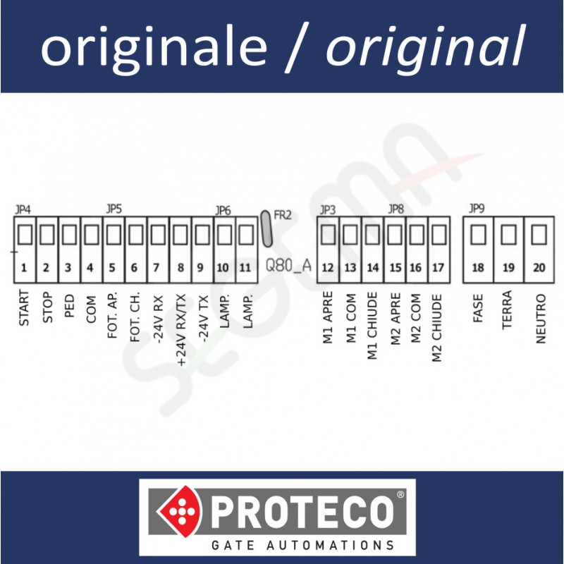 Q80A Centrale di comando per cancelli a battente 220V