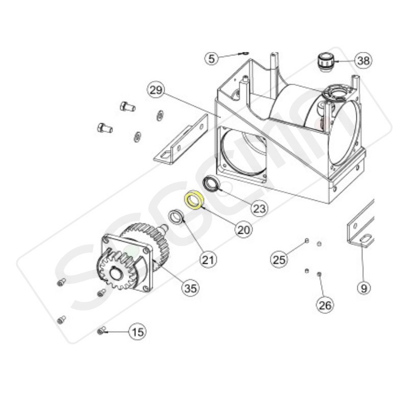 Support for flanged bushing PASS 1200/1800/2500