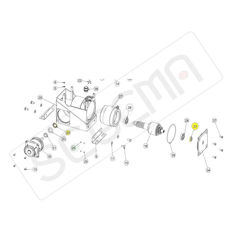 Oil seal gasket reduction shaft and motor PASS 1200/1800/2500