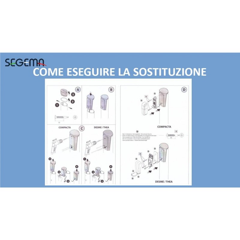 Adattatore fotocellule DESME su colonnine CELLULA 130