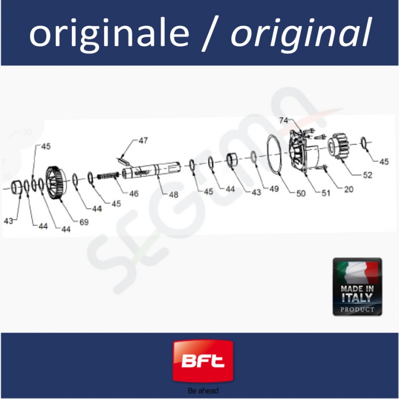 Gear reduction and pinion output kit for DEIMOS BT A 