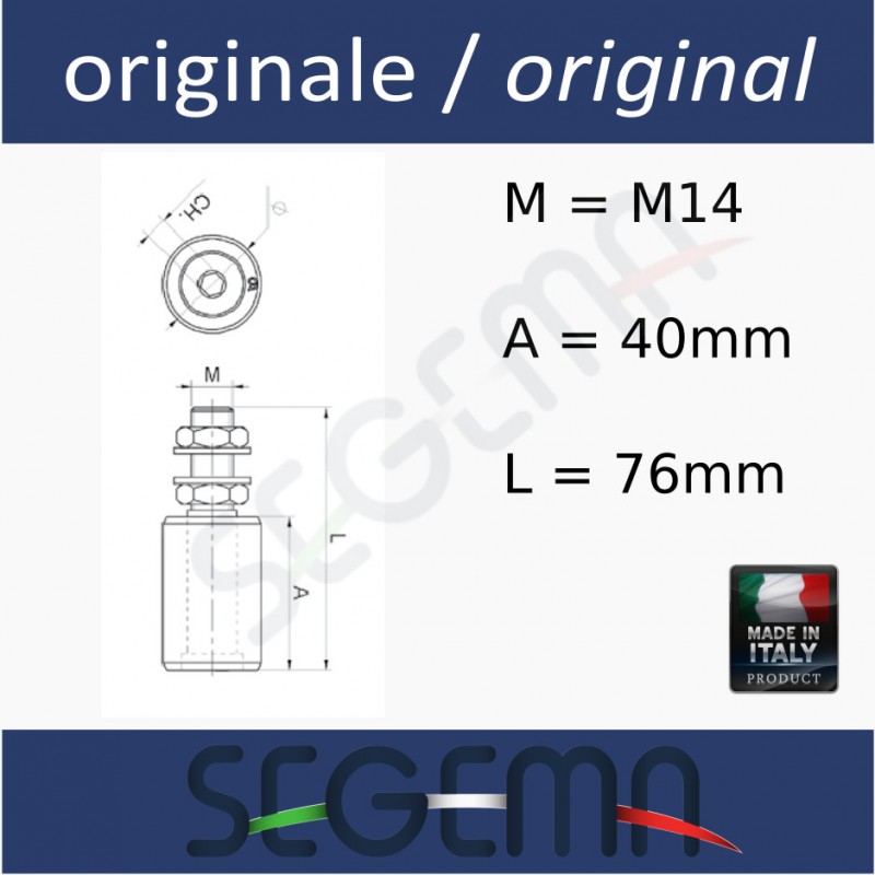 Oliva in nylon d. 30mm per guida cancello scorrevole