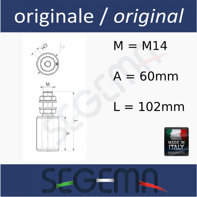 Oliva in nylon d. 40mm per guida cancello scorrevole