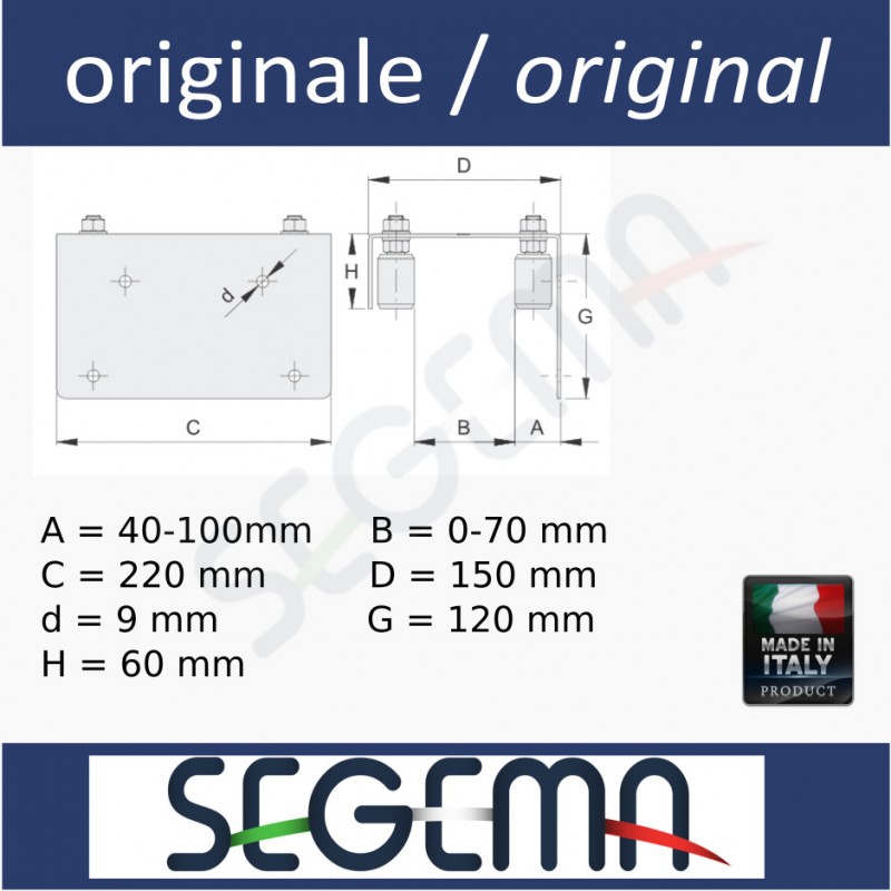 Piastra guidacancelli con fissaggio muro