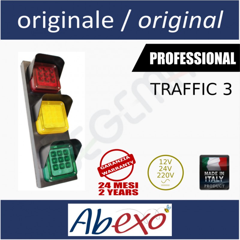 TRAFFIC 3 traffic lights 3 LED lights red, green, yellow